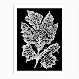 Savory Leaf Linocut 3 Art Print