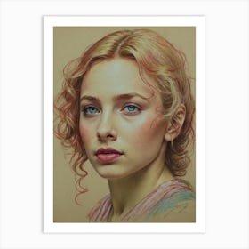 Girl With Blue Eyes Art Print