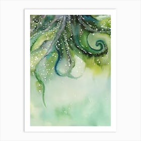 Bioluminescent Octopus Storybook Watercolour Art Print