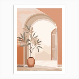 Archway With Potted Plant Art Print