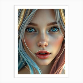 Girl Face Portrait Art Print