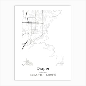 Draper,United States Minimalist Map Art Print