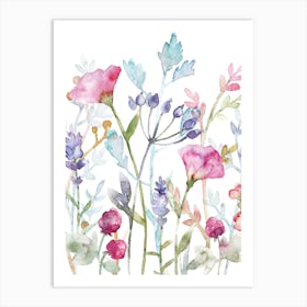 Watercolor Flowers 4 Art Print