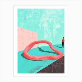 Man Looking At A Snake Art Print