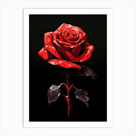 Polygonal Rose 3 Art Print