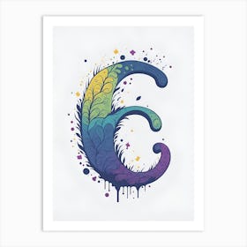 Colorful Letter E Illustration 62 Art Print