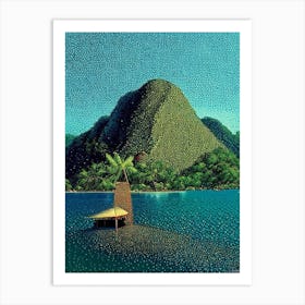 Palawan Philippines Pointillism Style Tropical Destination Art Print