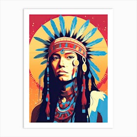 Bold Pop Art Warriors: Native American Series Art Print