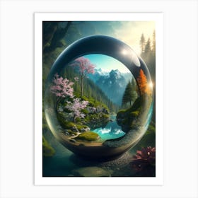 Landscape In A Glass Ball Art Print