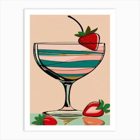 Strawberry Martini Art Print