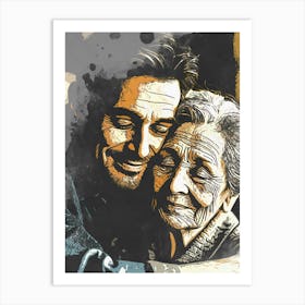 Man And Mother Art Print