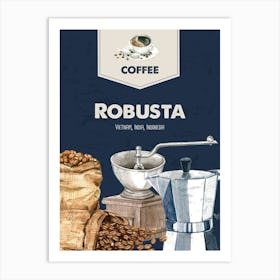 Coffee Robusta — coffee poster, kitchen art print Art Print