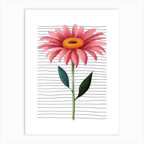 Pink Gerbera Flower 1 Art Print