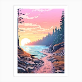 Juan De Fuca Marine Trail Canada 2 Hike Illustration Art Print