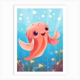 Dumbo Octopus Kids Illustration 2 Art Print