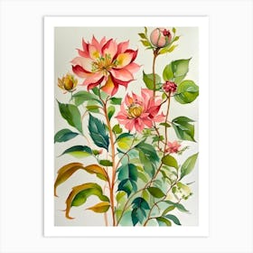 Watercolor Flower Painting Art Print