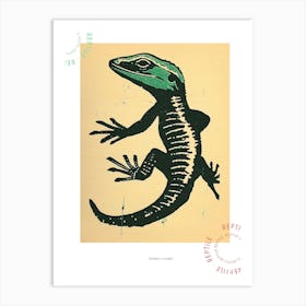 Forest Green Skinks Lizard Bold Block Colour 1 Poster Art Print