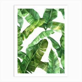 Watercolor Tropical Leaves 18 Art Print