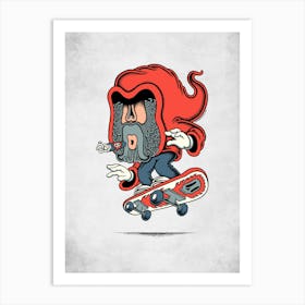 Hoodie Skateboard Art Print