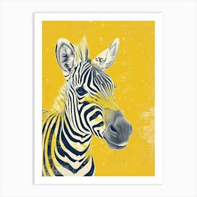 Yellow Zebra 1 Art Print