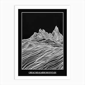 Creag Meagaidh Mountain Line Drawing 5 Poster Art Print