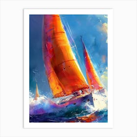 Sailboats In The Ocean 1 sport Art Print