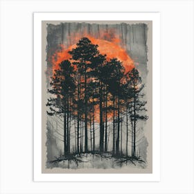 Sunset In The Woods 13 Art Print