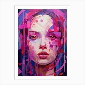 Abstract Geometric Lady Portrait 16 Art Print