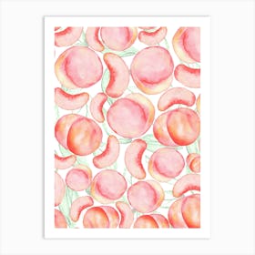 Peach Watercolor Pattern Art Print