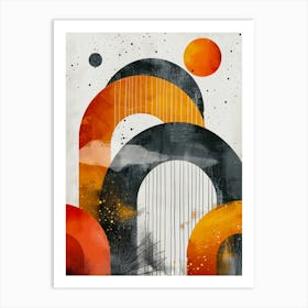 Modern geometric sunset Art Print