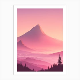 Misty Mountains Vertical Background In Pink Tone 25 Art Print
