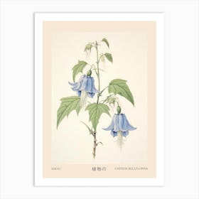 Kikyo Chinese Bellflower 2 Vintage Japanese Botanical Poster Art Print