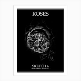 Roses Sketch 4 Poster Inverted Art Print