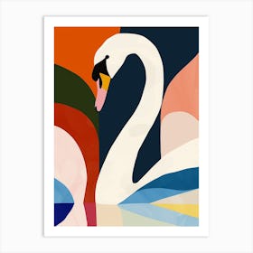 Colourful Swan 3 Art Print