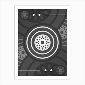 Abstract Geometric Glyph Array in White and Gray n.0095 Art Print