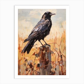 Bird Painting Raven 3 Art Print