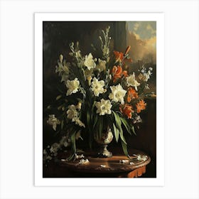 Baroque Floral Still Life Lisianthus 1 Art Print