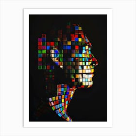 Pixelated Portrait Art Print