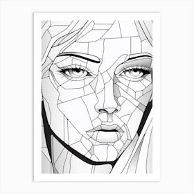 Geometric Stained Glass Effect Face 1 Art Print