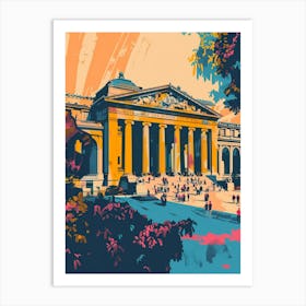 The Met New York Colourful Silkscreen Illustration 3 Art Print