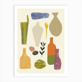 Collection Of Objects In Abstract Style 13 Art Print