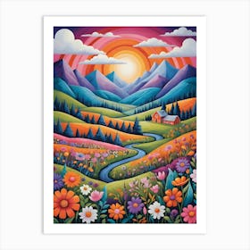 Sunset In The Valley Art Print