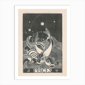 Pisces Zodiac Wall Art print Art Print