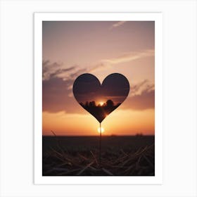 Heart Shape At Sunset Art Print