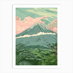 Mount Apo Philippines Color Line Drawing (3) Art Print