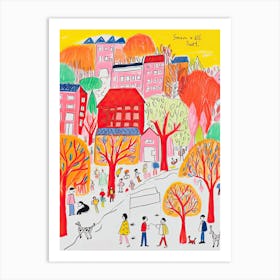 Seoul, Dreamy Storybook Illustration 4 Art Print