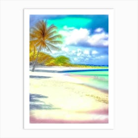 Mauritius Beach Soft Colours Tropical Destination Art Print