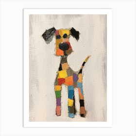 Dog Kids Patchwork Painting Art Print