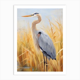 Bird Painting Great Blue Heron 6 Art Print