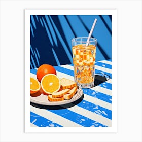 Orange Juice Checkerboard 2 Art Print
